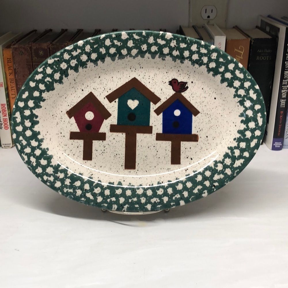 Y2K Gibson Designs 14’X10” Oval In The Birdhouse Platter 0403